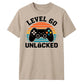 60th Birthday Unisex Tshirt Level 60 Unlocked Retro Gamer