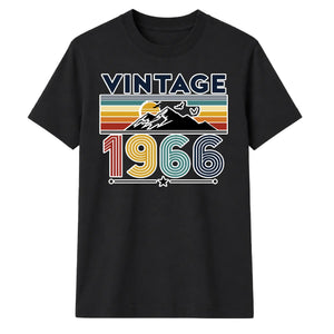 60th Birthday Unisex Tshirt Vintage 1966 Retro Mountain Sunset