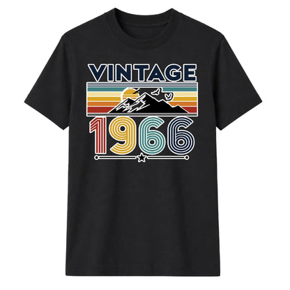 60th Birthday Unisex Tshirt Vintage 1966 Retro Mountain Sunset