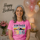 60th Birthday Unisex Tshirt Vintage 1966 Retro Mountain Sunset