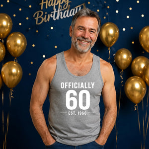 60th Birthday Gift Tank Top Men Officially 60 Est 1966