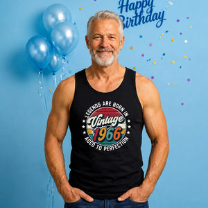 60th Birthday Present Tank Top Men Vintage 1966 Aged To Perfection
