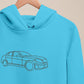 Custom Car Embroidered Photo Hoodie, Outline Car Portrait from Photo Jumper, Personalised Sketch Couples Hoody, Memorial Car Lover Guy Gift