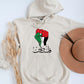 Palestine Arabic Calligraphy Hoodie, Palestine Fist Flag Printed Hoody, Free Palestine Protest Jumper, Freedom for Gaza Adults Matching Tops