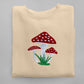 Embroidered Mushroom Hoodie, Magic Mushroom Embroidery Crewneck Jumper, Botanical Plant Nature Lover Shroom Womens Top, Frog Unisex Sweater
