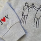 Custom Photo Embroidered Hoodie, Personalised Family Matching Sketch from Photo Unisex Jumper, 1st Anniversary Special Date Initial Sweater