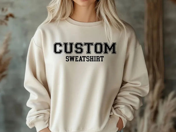 Personalised Sweatshirt, Custom Name or Text Crewneck, Your Own Text Monogram Jumper, Matching Couple Sweater, Mom Sweater, Mothers Day Gift