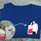 Portrait from Photo Matching Hoody for Couple, Custom Sketch Printed Wife Jumper, Line Art Portrait Photo Sweatshirt, 1st Anniversary Gifts