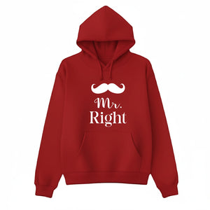 Mr Right Valentine’s Day Printed Hoodie - PW506
