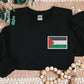 Palestine Flag Sweatshirt, Embroidered Palestine Crewneck Sweater, Comfort Colors Sweater, Support Palestine Freedom Gaza Protest Clothing