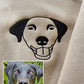Custom Photo Hoodie, Embroidered Dog Outline Sketch on Jumper, Personalised Pet Portrait From Picture Sweatshirt, Dog Mom Hoody, Couple Gift