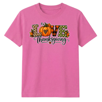Love pumpkin leopard plaid text Thanksgiving Unisex T-Shirt