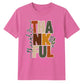 Stacked thankful block text art Thanksgiving Unisex T-Shirt