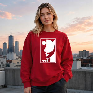 Abstract Line Art Face Silhouette Graphic Unisex Sweatshirt