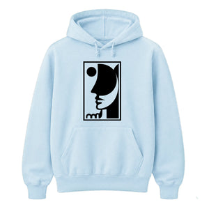 Abstract Line Art Face Silhouette Graphic Unisex Hoodie