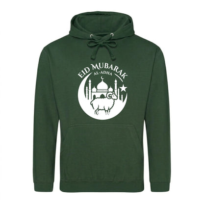 Al-Adha Sheep & Mosque Eid Mubarak Printed Unisex Hoodie