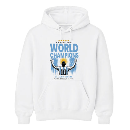Argentina World Champions Printed Football Unisex Hoodie