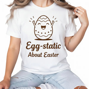 Egg Static About Easter Printed Tshirt-PW604