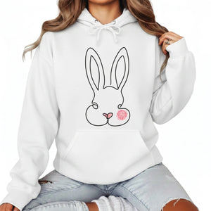 Minimal Bunny Easter Printed Hoodie-PW594