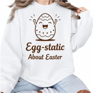 Egg Static About Easter Printed Sweatshirt - PW604