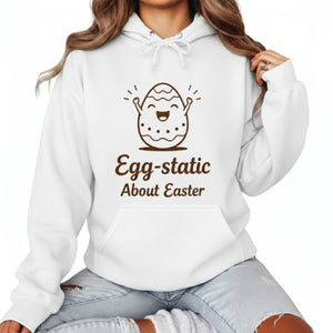 Egg Static About Easter Printed Hoodie-PW604