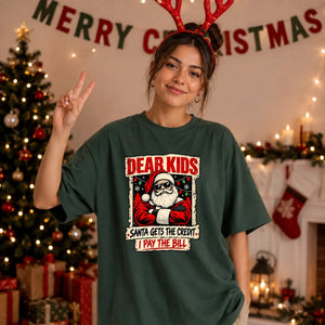 Humorous holiday santa quote Christmas Oversized T-Shirt