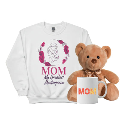 Mom My Greatest Masterpiece Mother's Day Gift Bundle with Sweatshirt- PW563