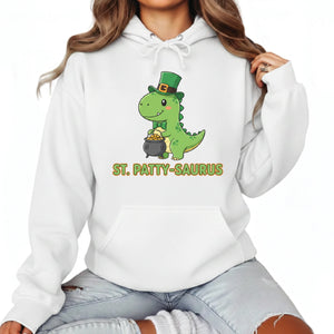 St. Patty-Saurus Printed Saint Patrick’s Day Hoodie - PW618