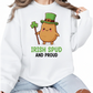 Irish Spud And Proud Printed Saint Patrick's Day Sweatshirt - PW617