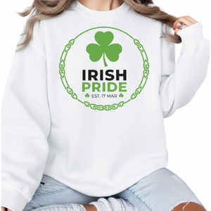 Irish Pride Est. 17 March Printed Saint Patrick's Day Sweatshirt - PW610