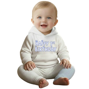 Happy First Birthday Kids Printed Hoodie - PW575