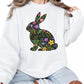 Cute Spring Floral Bunny Easter Printed  Sweatshirt - PW596