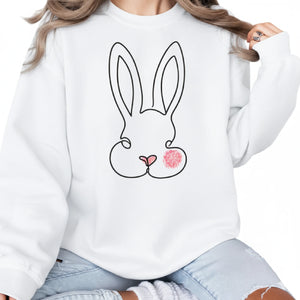 Minimal Bunny Easter Printed  Sweatshirt - PW594