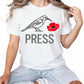 A Bird, a Bloom, and the Press Printed TShirt-PW5122