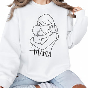 Love Mama Sketch Printed Mother's Day Sweatshirt - PW553