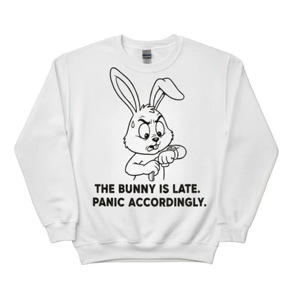 The Bunny Is Late.Panic Accordingly Easter John Printed Sweatshirt - PW600