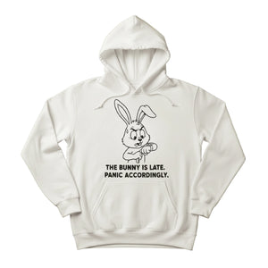 The Bunny Is Late.Panic Accordingly Easter John Printed Hoodie-PW600