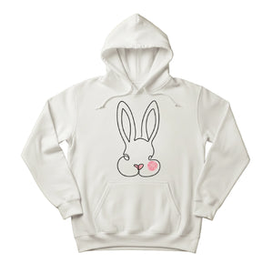 Minimal Bunny Easter Printed Hoodie-PW594