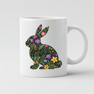 Cute Spring Floral Bunny Easter Printed Mug-PW596