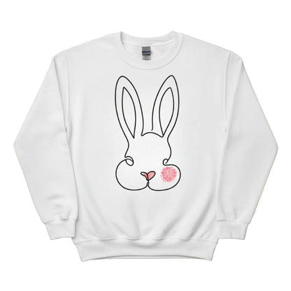 Minimal Bunny Easter Printed  Sweatshirt - PW594