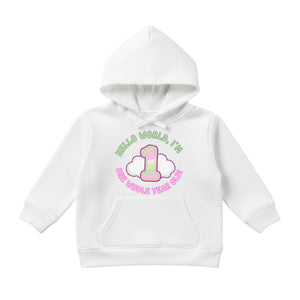 I Am One Whole Year Old Kids Printed Birthday Hoodie - PW578
