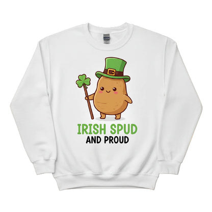 Irish Spud And Proud Printed Saint Patrick's Day Sweatshirt - PW617