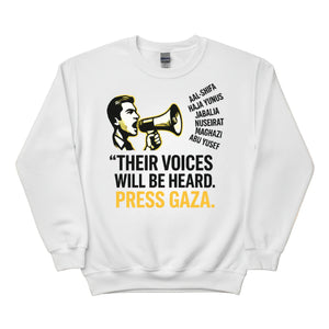 Their Voices Will Be Heard. Press Gaza Printed Sweatshirts-PW5114