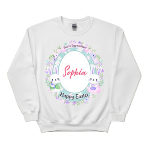 You're Egg-ccelent! Sophia Happy Easter Printed Sweatshirt - PW598