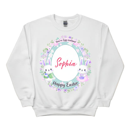 You're Egg-ccelent! Sophia Happy Easter Printed Sweatshirt - PW598