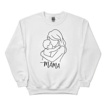 Love Mama Sketch Printed Mother's Day Sweatshirt - PW553