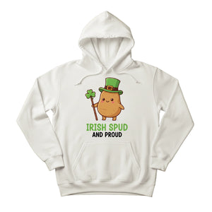 Irish Spud And Proud Printed Saint Patrick's Day Hoodie - PW617