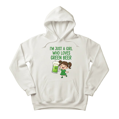 Girl Who Loves Green Beer Printed Saint Patrick’s Day Hoodie - PW623