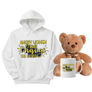 Angry Women Change the World Women's Day Gift Bundle with Hoodie- PW532