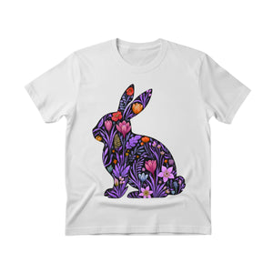 Cute Spring Floral Bunny Easter Printed Tshirt-PW596